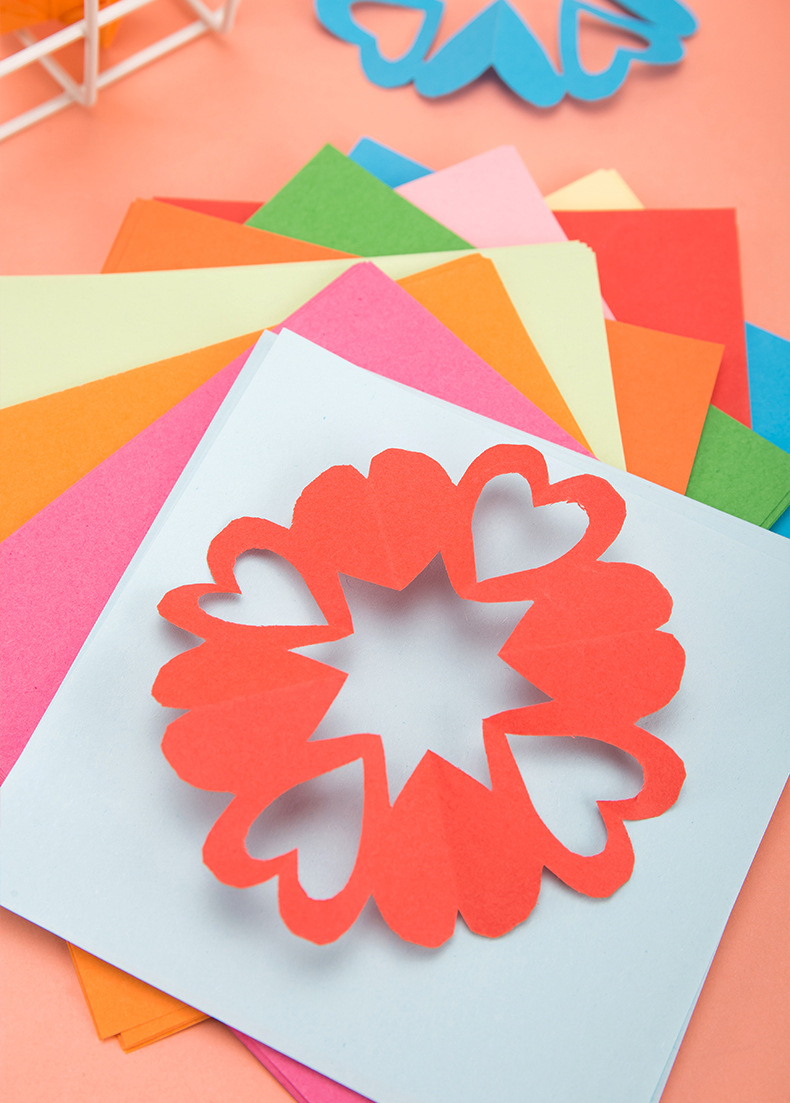 得力6406折纸幼儿园儿童绘画手工用纸张学生正方形彩色剪纸