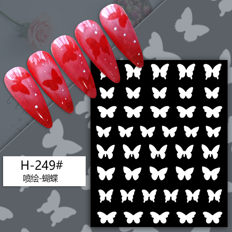 Japanese Nail Art Inkjet Template Stickers Hollow Love Butterfly XINGX French Template Asterism Nail Sticker Nail Salon