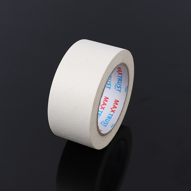 White Yellow Medium Sticky Easy to Tear Masking Tape Paper Adhesive Tape Factory Direct Sales Car Decoration Covering Paint Paper Adhesive Tape