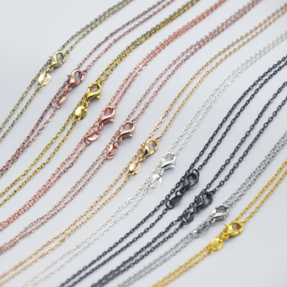 Amazon Accessories Necklace DIY Chain Charm Gold-Plated Silver-Plated Color-Preserving Handmade Chain Factory Goods Wholesale