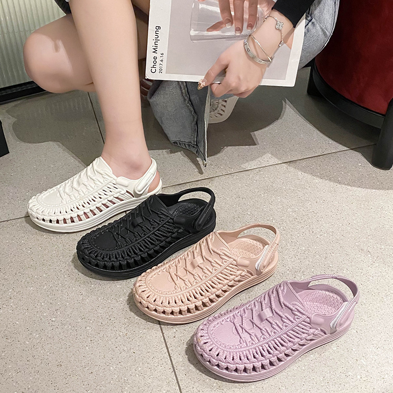 夏季韩版洞洞鞋女防滑包头凉拖鞋女学生外穿潮两用塑胶沙滩凉鞋女