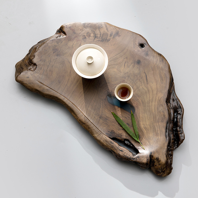 茶盘网红小型家用托盘排水式整块原木实木复古风中式茶海干泡茶台