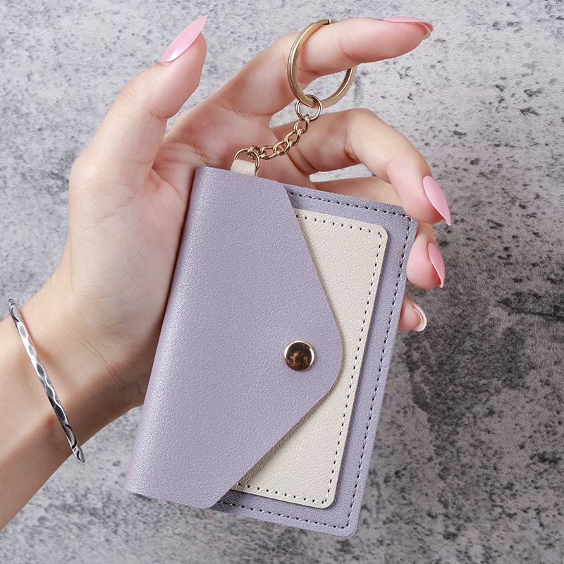 Cross-Border New Arrival Creative Fashion Small Card Holder Women's Candy Color Keychain Accessory Student Bus Card Set Wholesale