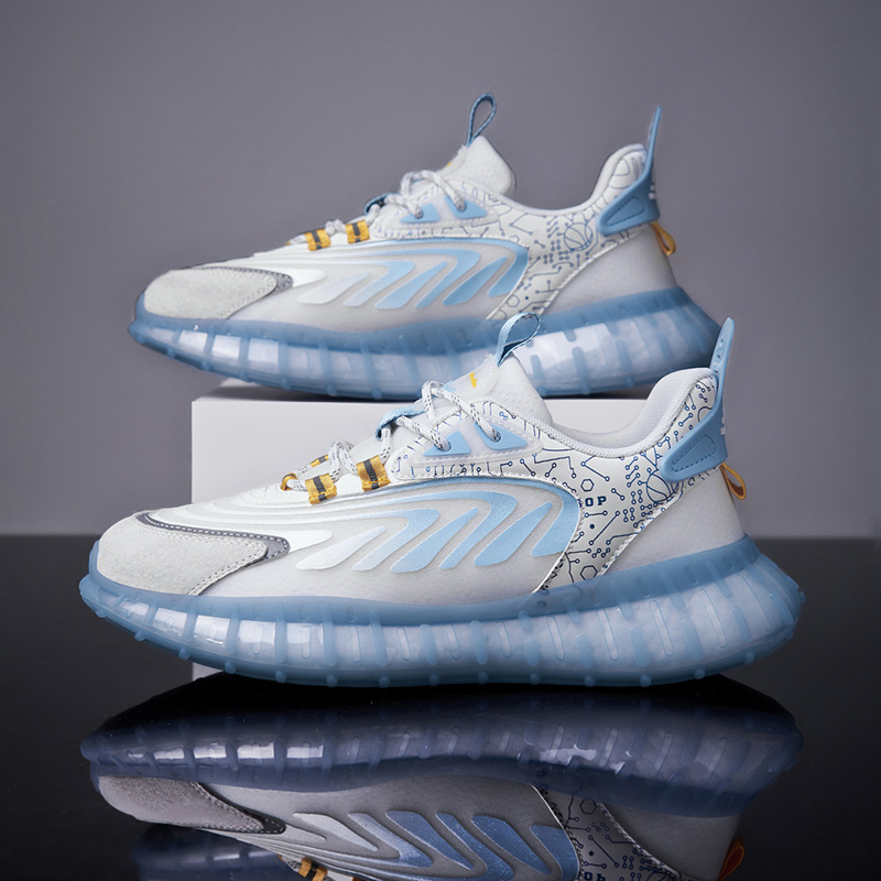 夏季新款休闲鞋运动鞋男青年时尚休闲跑步男鞋子潮反光鞋跨境外贸