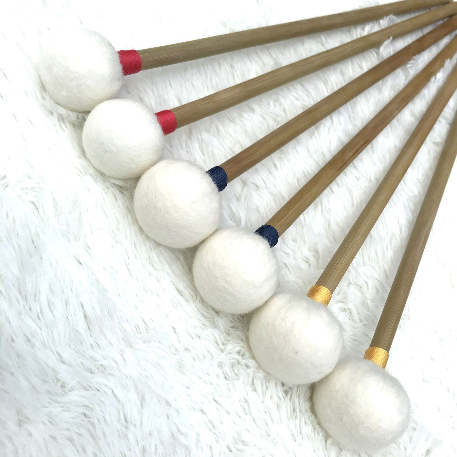 源头供应 竹杆毛毡头槌定音大鼓棰 单节印/尼竹杆毛毡锤定音鼓棒