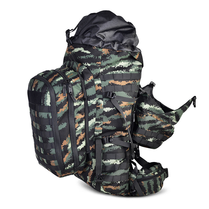 同兴野营双肩背囊超大容量虎迷彩武特战子母背包可拆卸徒步登