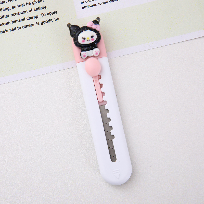 Cartoon Mini Art Knife Student Journal Paper Cutter Stationery Knife for Handcraft Split Express Knife Wallpaper