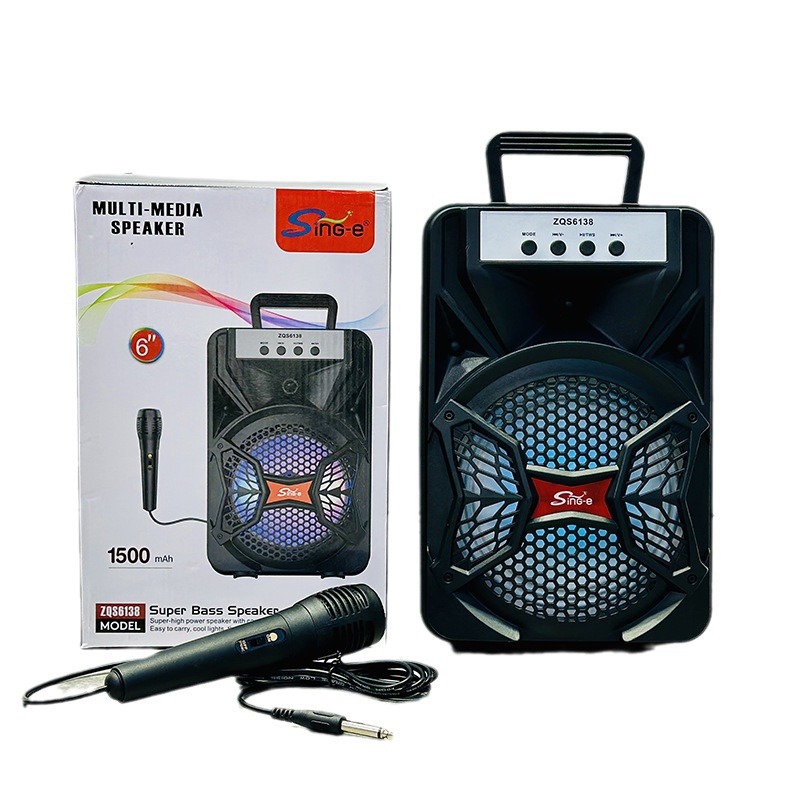 New Portable Desktop Outdoor Household Mini Karaoke with Microphone High Sound Quality Stereo Bluetooth Speaker.