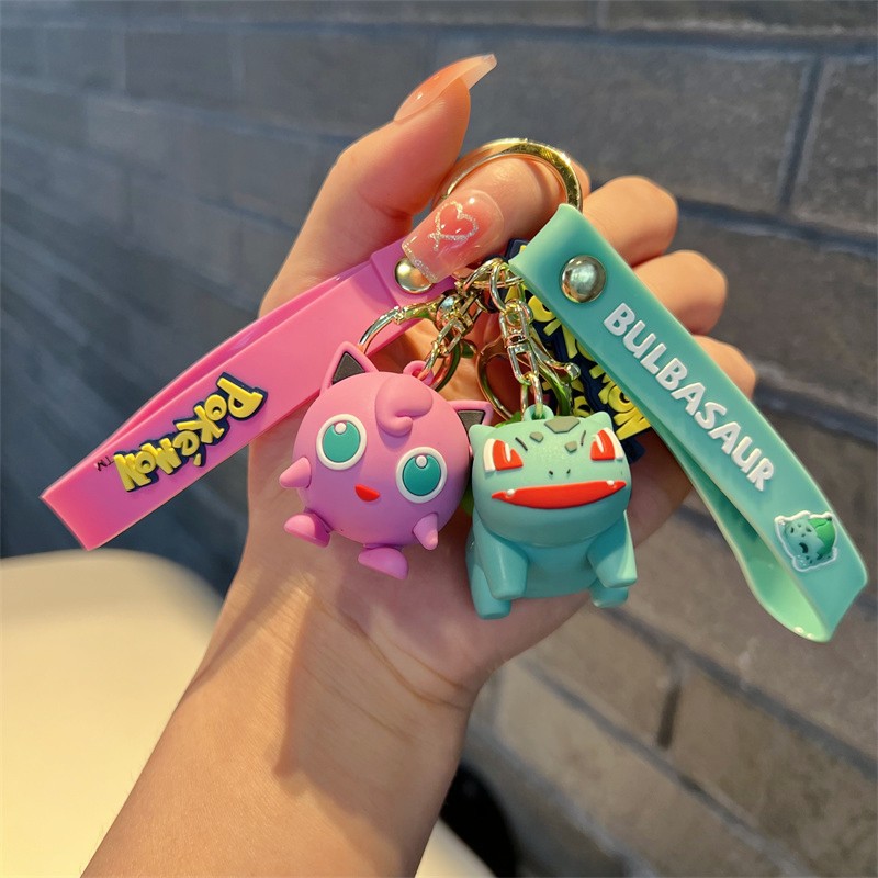 Creative Cartoon Magic Baby Keychain Cute Squirtle Charmander Psyduck Key Chain Men's and Women's Handbags Pendant