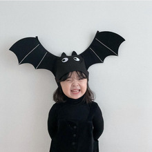 跨境新款万圣节蝙蝠帽男童女童蝙蝠笑脸小恶魔搞怪装扮帽子