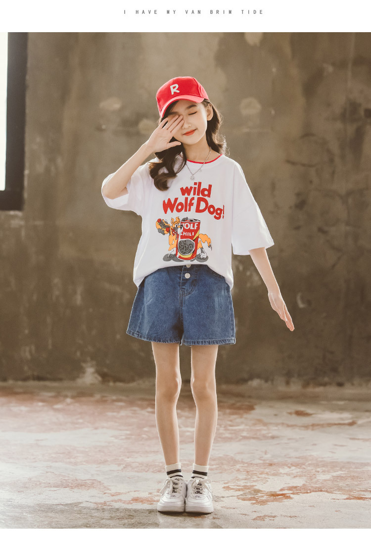 女童牛仔短裤夏装新款韩版女大童休闲宽松洋气热裤儿童百搭五分裤