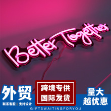 pvc霓虹灯better togther英文字母装饰灯发光字广告牌外贸专供