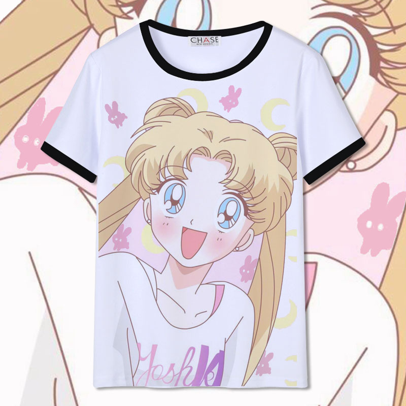 日本美少女战士动漫周边短袖可爱t恤月野兔水冰月男女二次元衣服