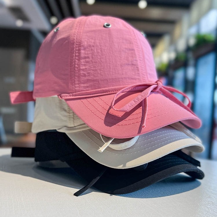 韩国速干棒球帽女2024新款户外春夏季宽帽檐轻薄透气百搭鸭舌帽子