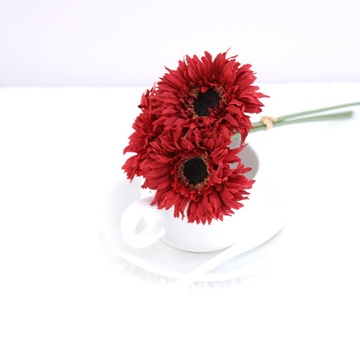 手扎毛边拉丝菊非洲菊太阳花 家居样板房装饰摄影婚庆 仿真花假花