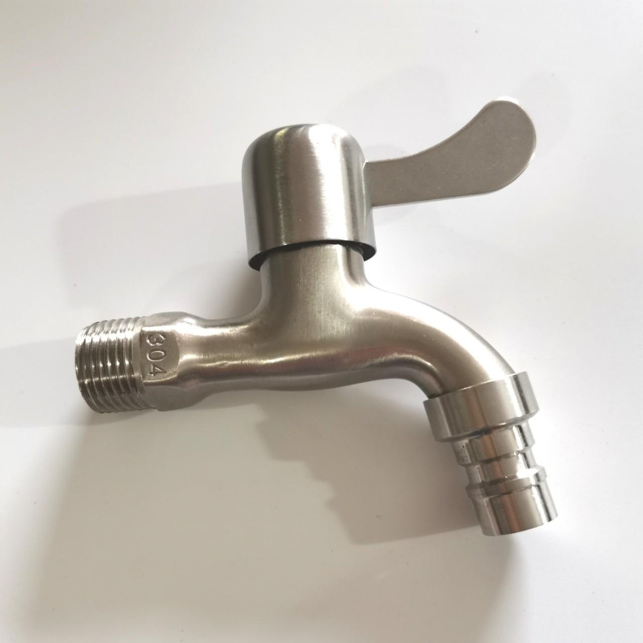 厂家直供304不锈钢拉丝洗衣机龙头不锈钢尖咀快开龙头