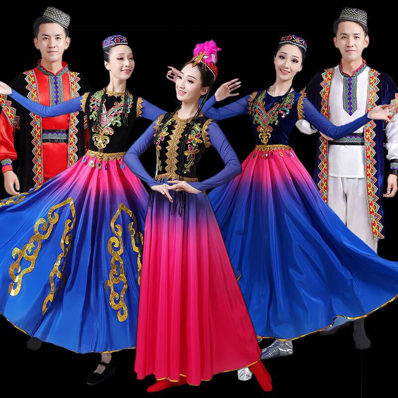 新疆维吾尔族服装男女款哈萨克舞蹈演出服民族服装少数民族演出服