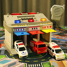 儿童指挥玩具救护车男孩警车消防宝宝工程3岁4停车场惯性套装