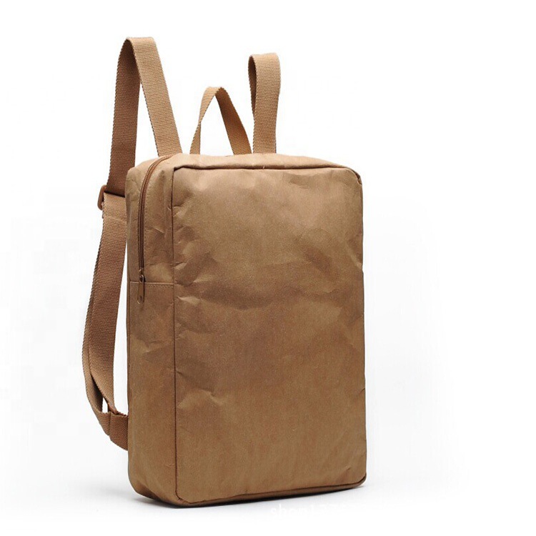 外贸定zhi可水洗牛皮纸复古背包双肩包杜邦纸潮牌韩版日系书包