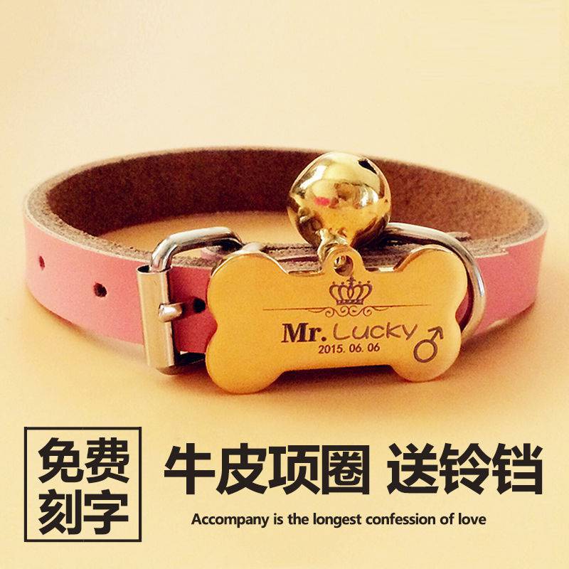 狗牌泰迪狗项圈大小型犬通用防丢身份牌刻字猫牌宠物铃铛项链