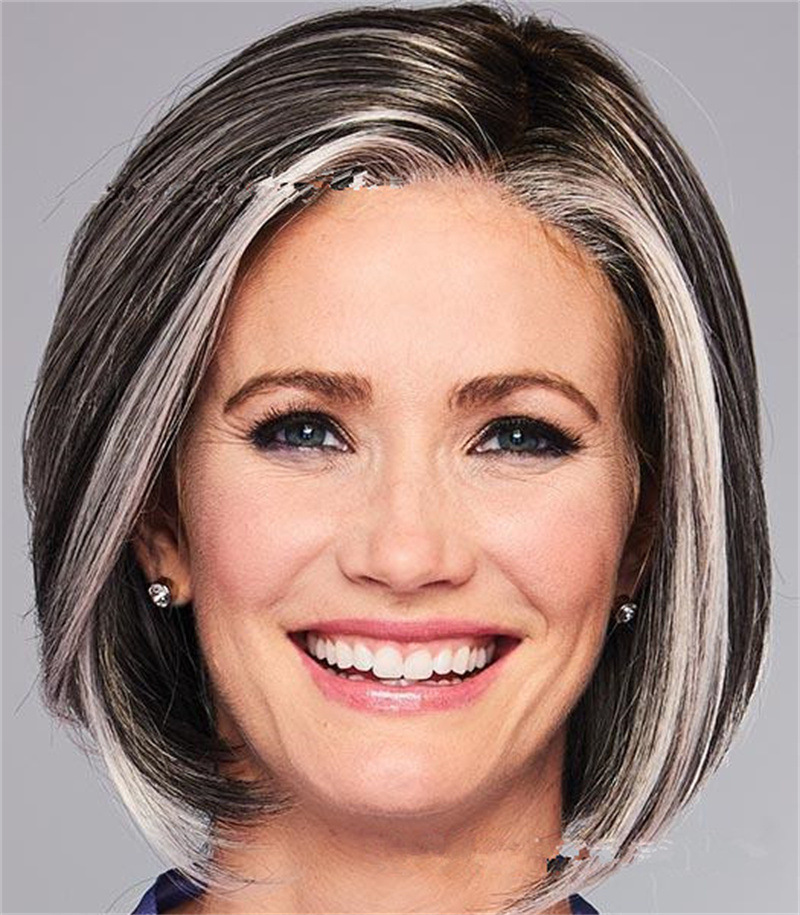 女生中分发型图片