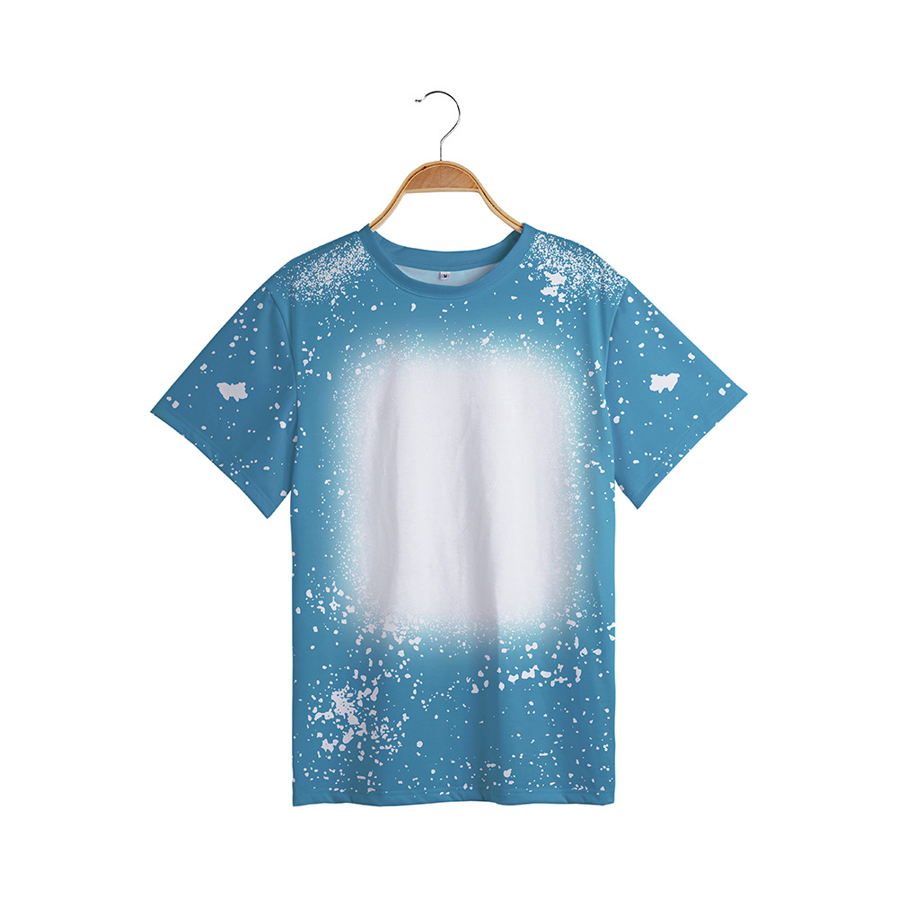 Popular European and American Size Tie-Dyed Printed Short-Sleeved T-shirt Parent-Child Suit a Four-Mouth Loose Version No Waistline Summer Fashion