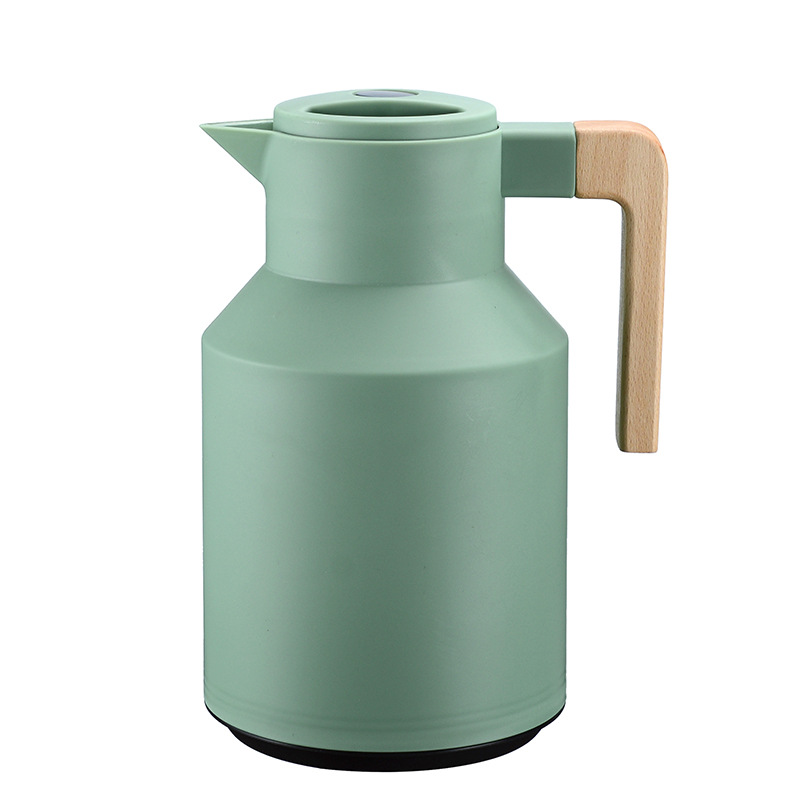 Nordic Thermos Household Thermos Women's Large Capacity Wooden Handle Thermos Coffee Pot Glass Liner Thermal Insulation Kettle