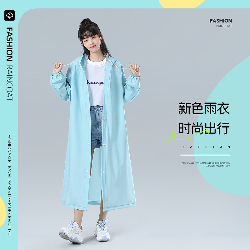non-disposable portable adult card raincoat wholesale price eva poncho outdoor transparent one-piece children‘s raincoat