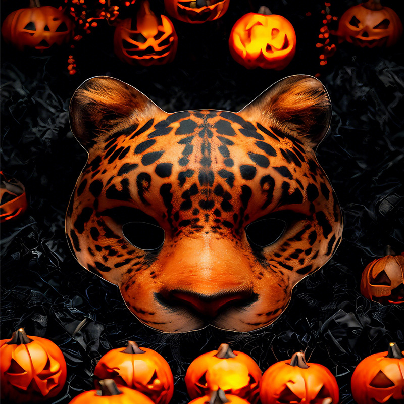 加工定制EVA动物面具跨境外贸印花面具万圣节狂欢节派对面具道具