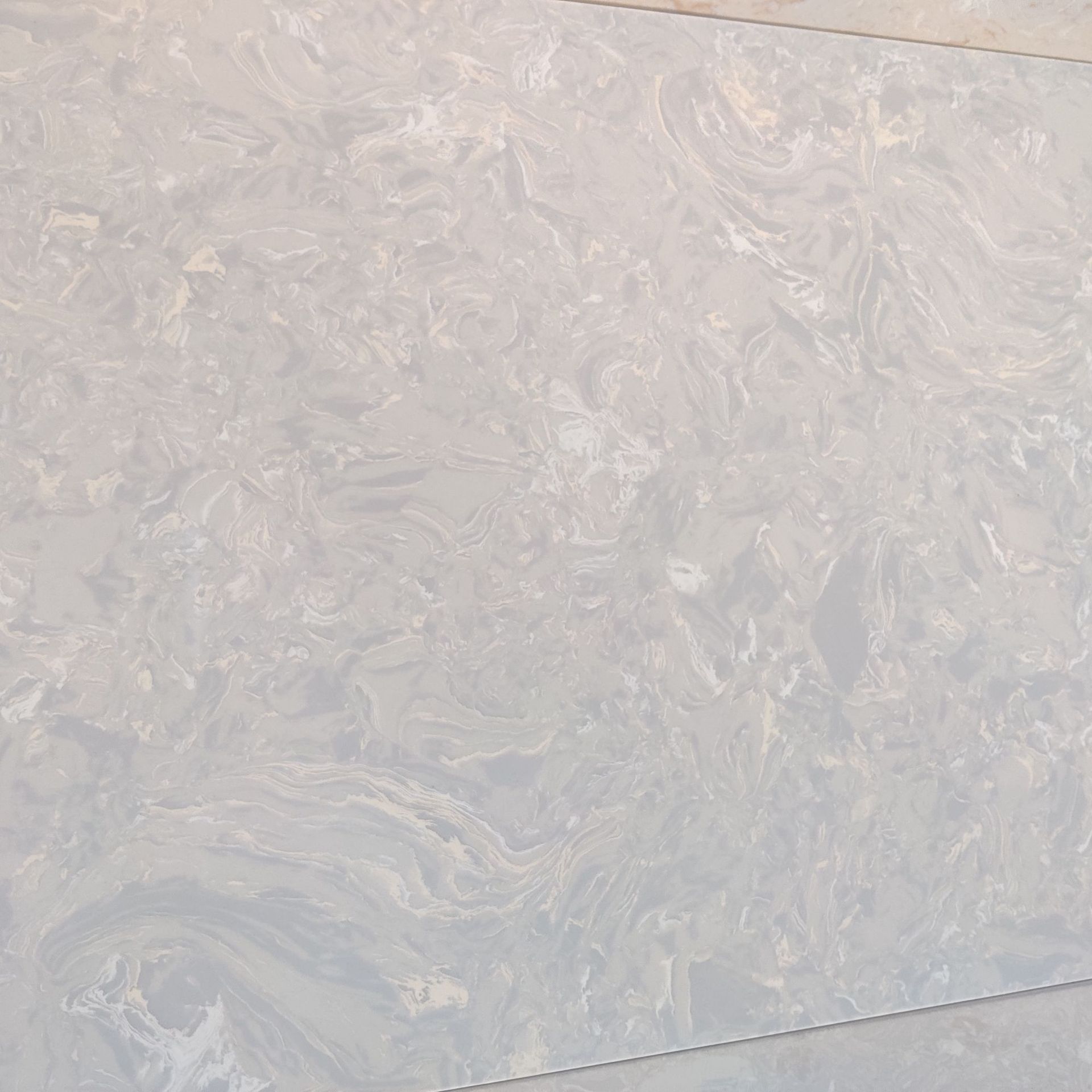 供应定制人造大理石爵士白中花白大花白白色花纹大理石工程板加工