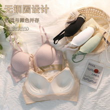 秋新品ins无缝美背一体式固定乳胶感杯调节带少女背心百搭裹胸女