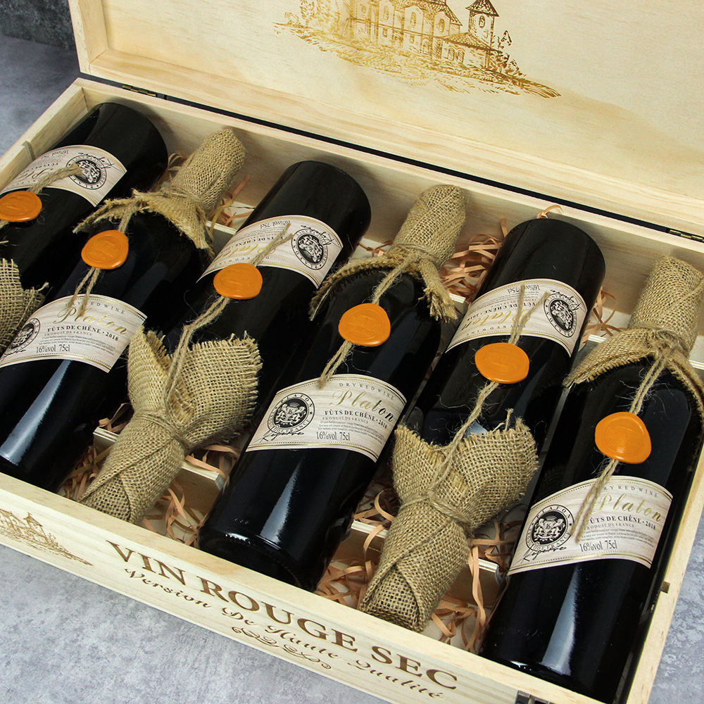 法国进口干红葡萄酒礼盒装红酒直播一件代发实体批发团购定制红酒