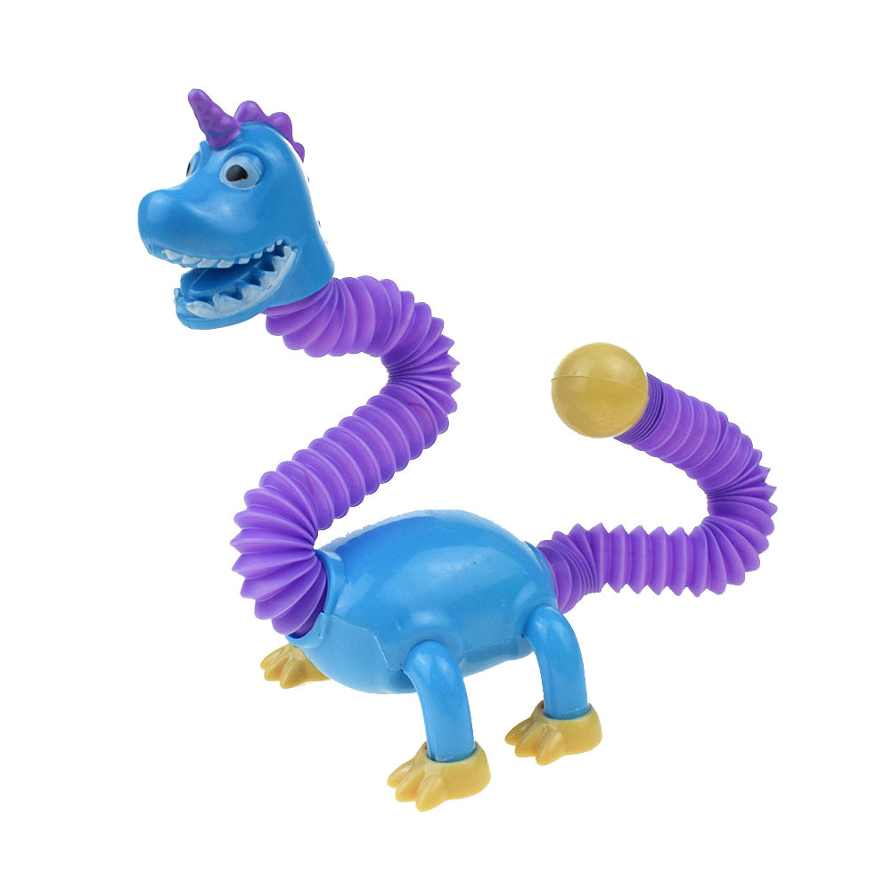 Children's Decompression Extension Tube Cartoon Dinosaur Giraffe Dog Shark Retractable Stretch Tube Dinosaur Educational Toys