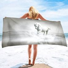 跨境马匹主题图案沙滩巾超细纤维印花沙滩游泳浴巾户外厂家直销