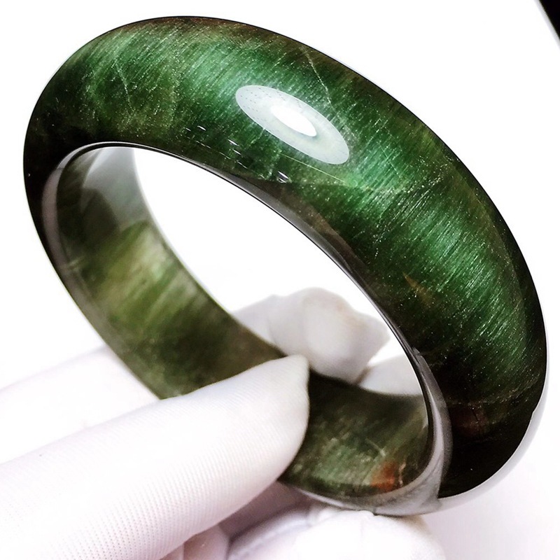 鸿硕晶珍藏巴西天然绿发晶手镯女款晶体通透发丝清爽礼品饰品