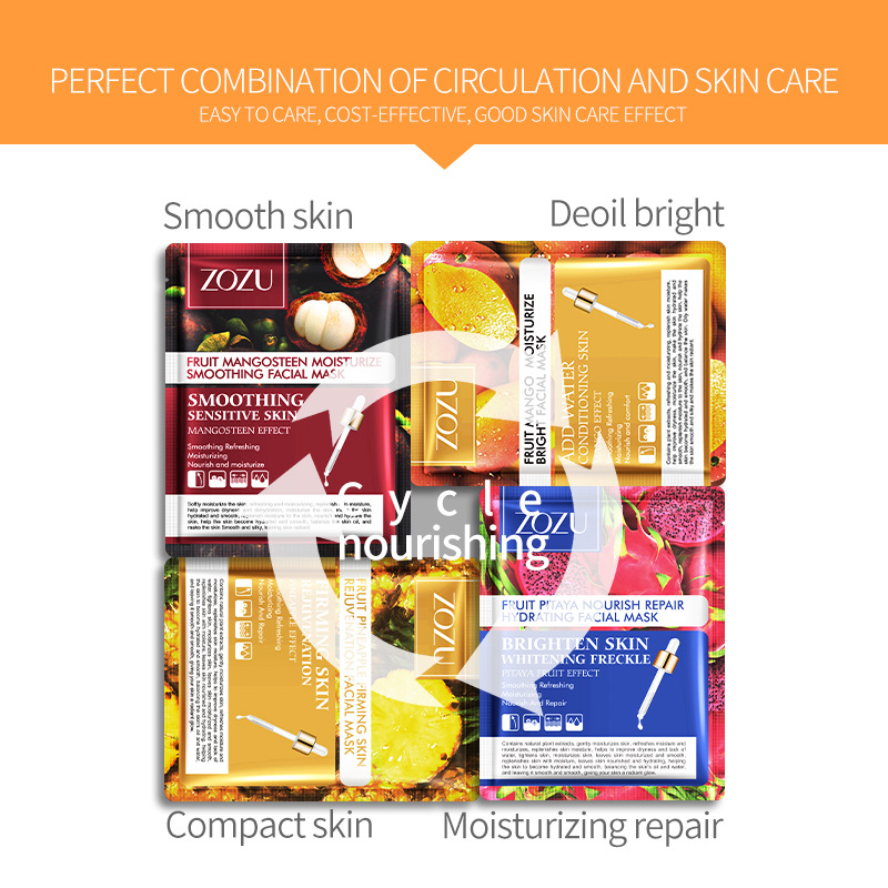 Full English Mask Zozu Fruit Mask Face Mask Moisturizing Mask Cross-Border Foreign Trade Factory Wholesale