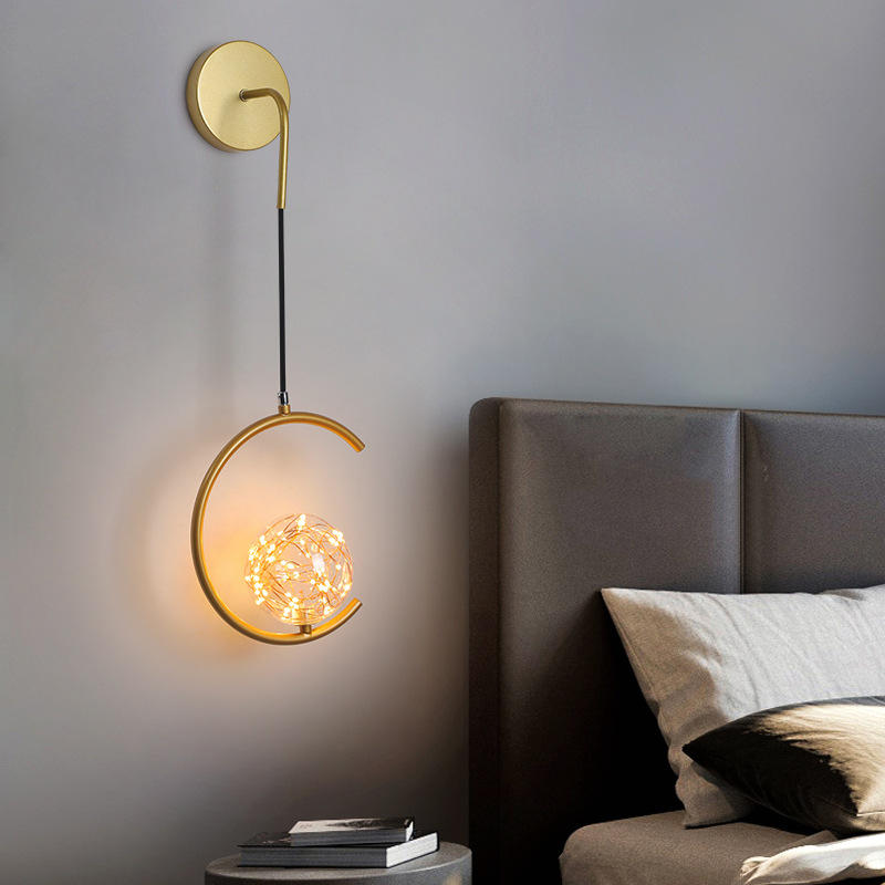 新款壁灯卧室床头灯现代简约轻奢客厅背景灯北欧漫天星过道墙壁灯