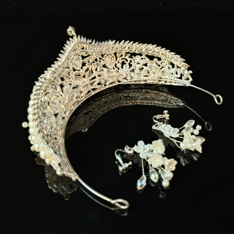 New Bridal Headdress Wedding Super Fairy Crystal Advanced Headband Crown Tassel Headband Wedding Dress Hair Accessories Elegant
