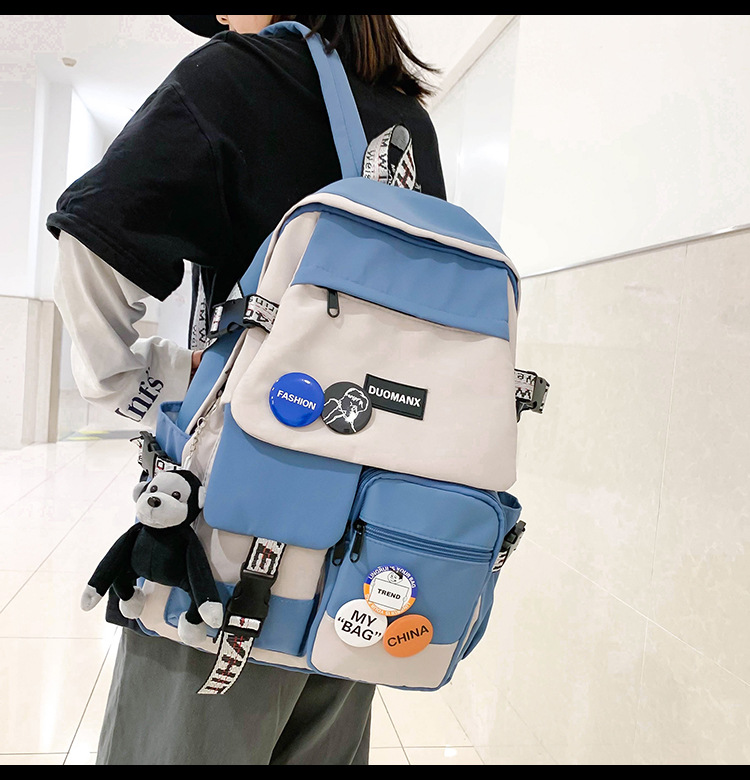 书包女大学生韩版高中旅行双肩包男初中生ins日系大容量电脑背包