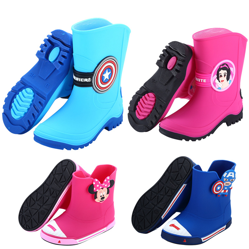 迪士尼清仓男女儿童雨鞋2-12岁儿童水鞋学生防滑雨鞋宝宝上学雨靴