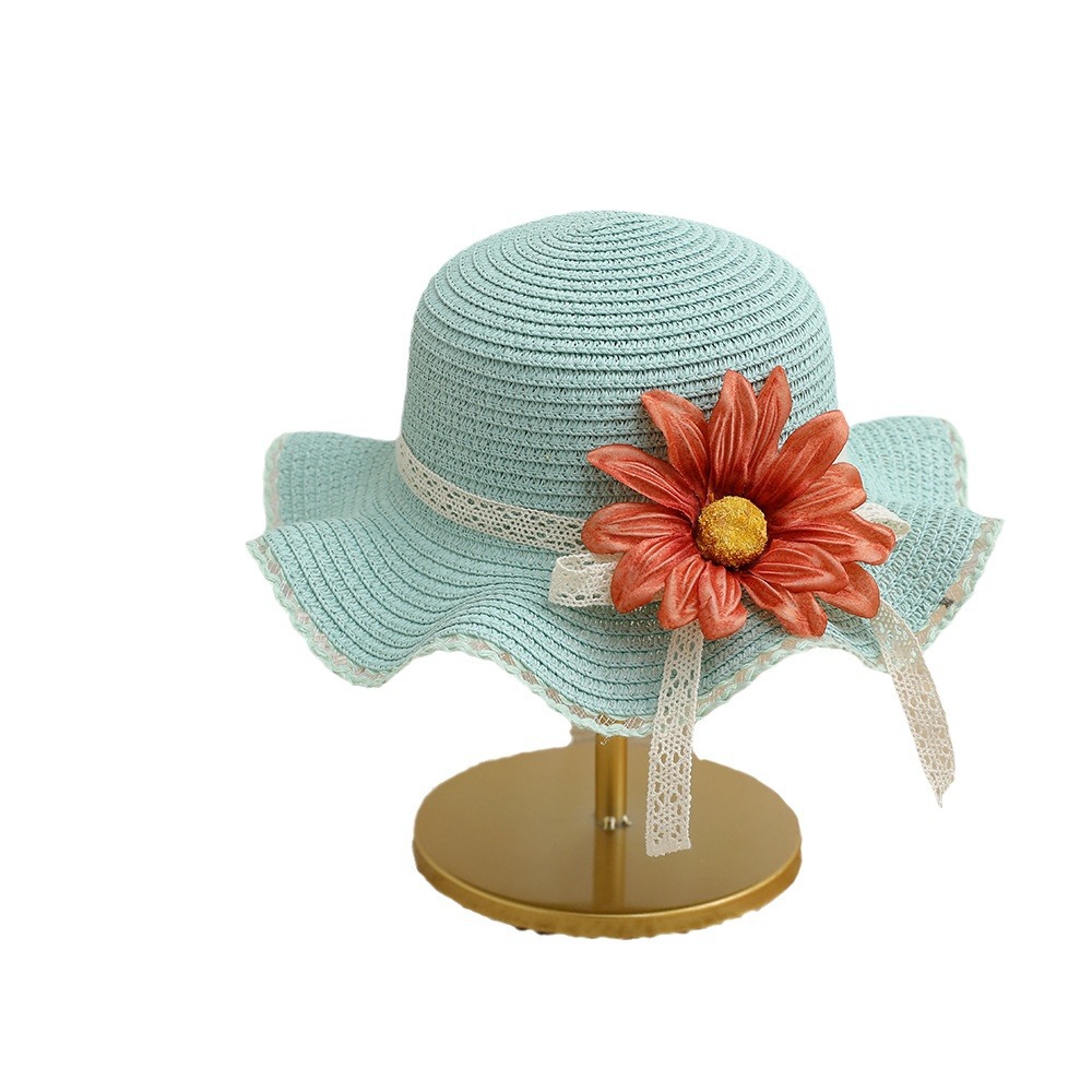 Summer Children's Sun Hat Straw Hat Girl's Big Brim Sun Hat Parent-Child Beach Hat Female Cool Hat Bag Set