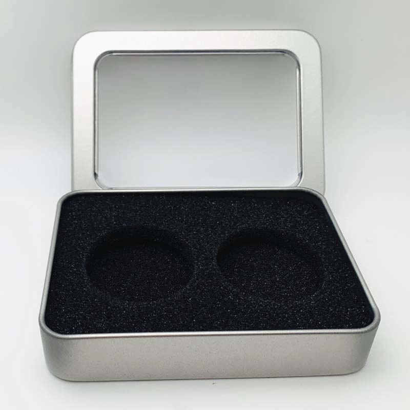 2枚落窗礼盒40mm定位纪念币礼包装盒 纪念章硬币金币生日币收藏盒