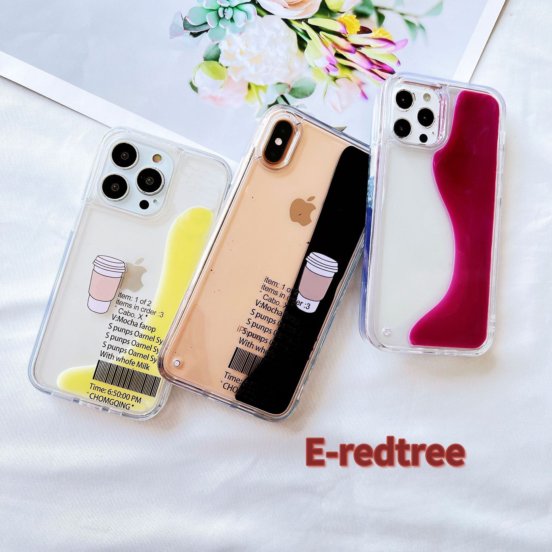 爆款可彩绘透明iphone12手机壳diy液体流沙适用苹果13手机壳批发