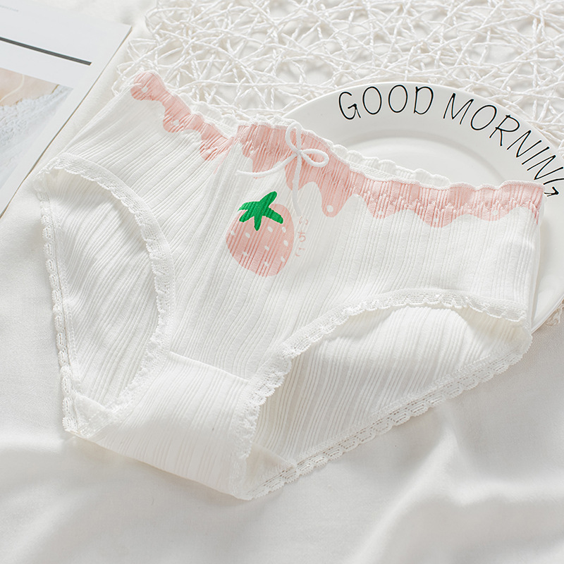 Women's Underwear 2022 New Panties Women's Cotton Mid Waist Printed Cute Girl's Underwear Japanese Women's Briefs