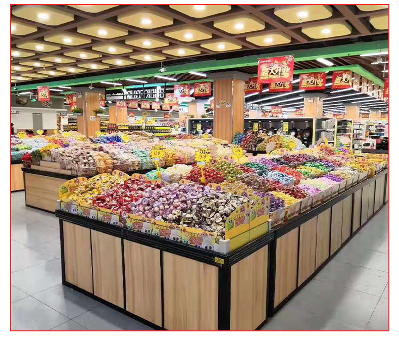 散货柜糖果展架饼干柜中岛柜食品展柜干果货架零食货柜陈列柜