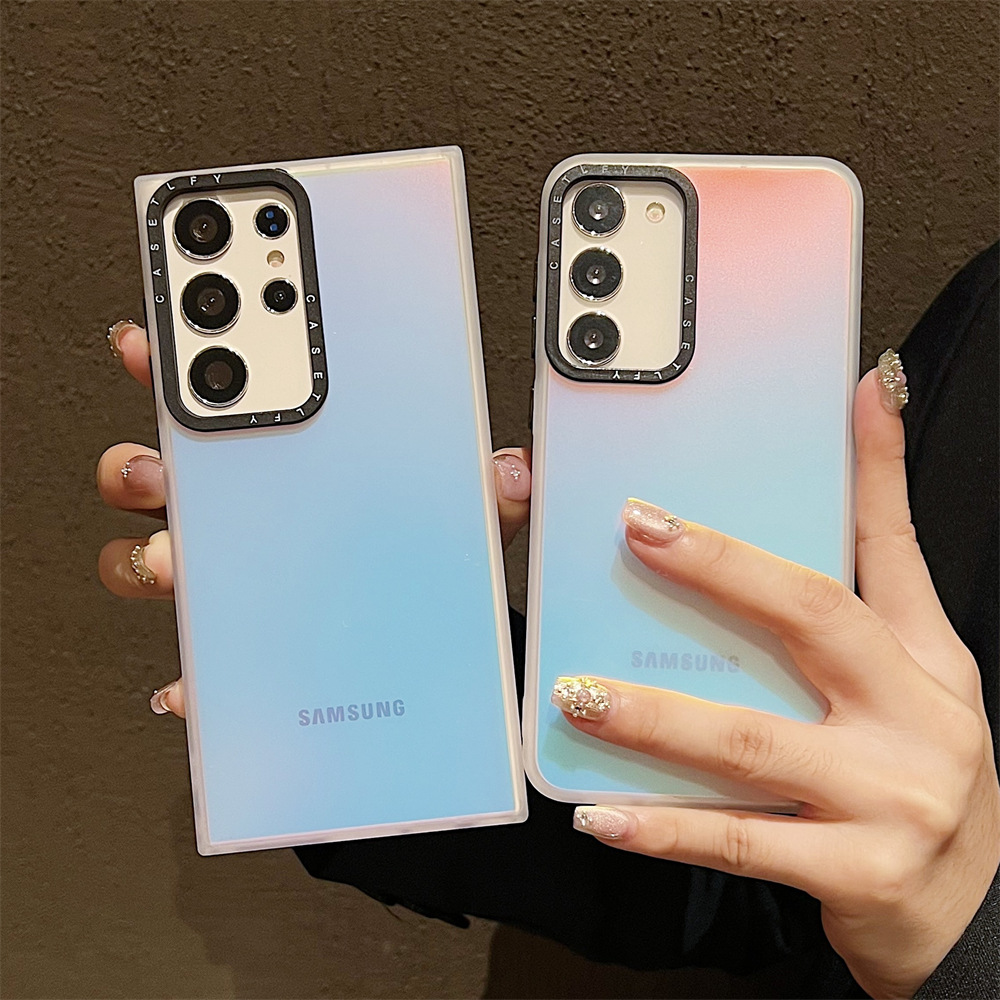 适用三星s24u手机壳极光镭射note20保护套新款a50a72a22a33简约s2