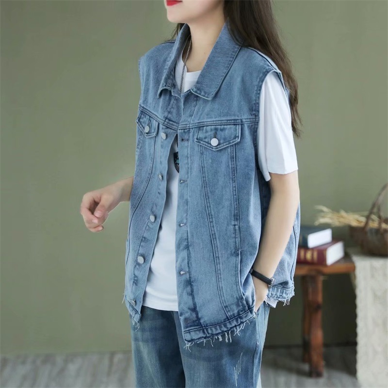 2021春夏季新款牛仔小马甲女潮流时尚洋气秋款女气质外套背心上衣