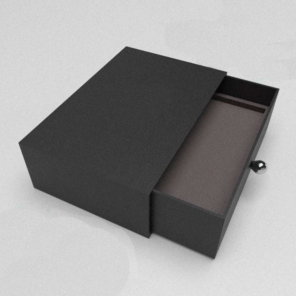 长方形黑色抽屉盒子批量通用包装盒饰品项链手表烫金纯色丝带礼盒