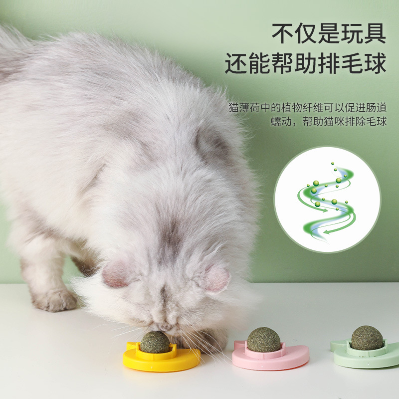 New Catnip Toy Ball Cat Teasing Ball Rotating Ball Molar Rod Tooth Cleaning Ball Funny Cat Toy Ball Cat Toy Ball