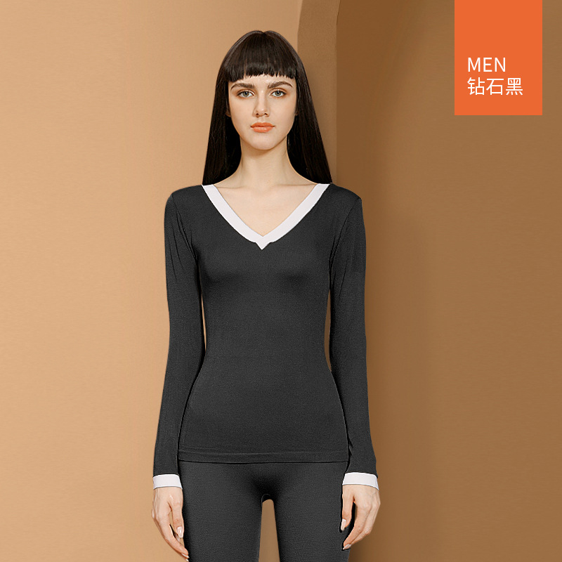 Autumn and Winter Thermal Underwear Wholesale Modal Seamless Long Johns Women's V-neck Warm Suit Slim-Fit Bottoming Shirt